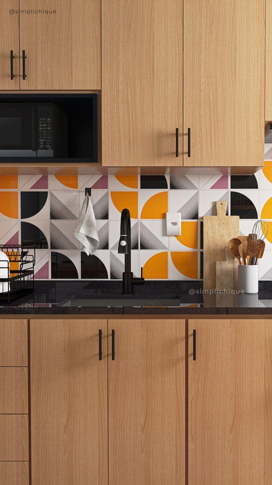 azulejo colorido para cozinha
