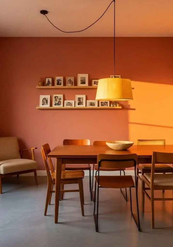 sala de jantar decorada com tendências de cores 2026