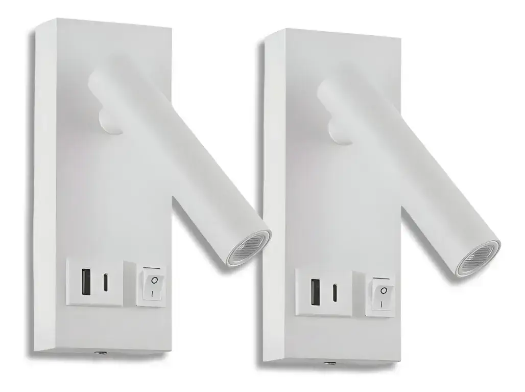 luminária de parede moderna com entrada USB