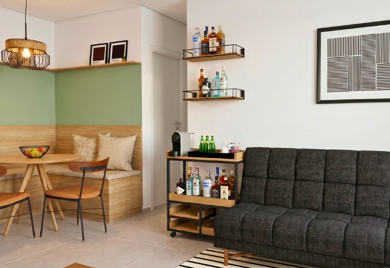 sala decorada de apartamento pequeno